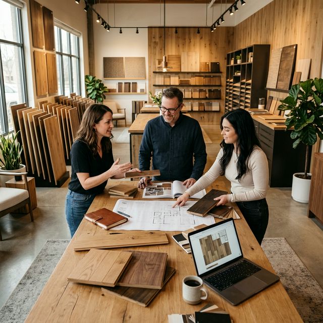 Professional flooring design studio workspace